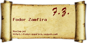 Fodor Zamfira névjegykártya